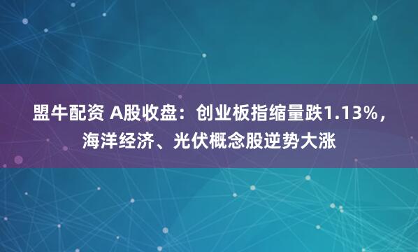 盟牛配资 A股收盘：创业板指缩量跌1.13%，海洋经济、光伏概念股逆势大涨